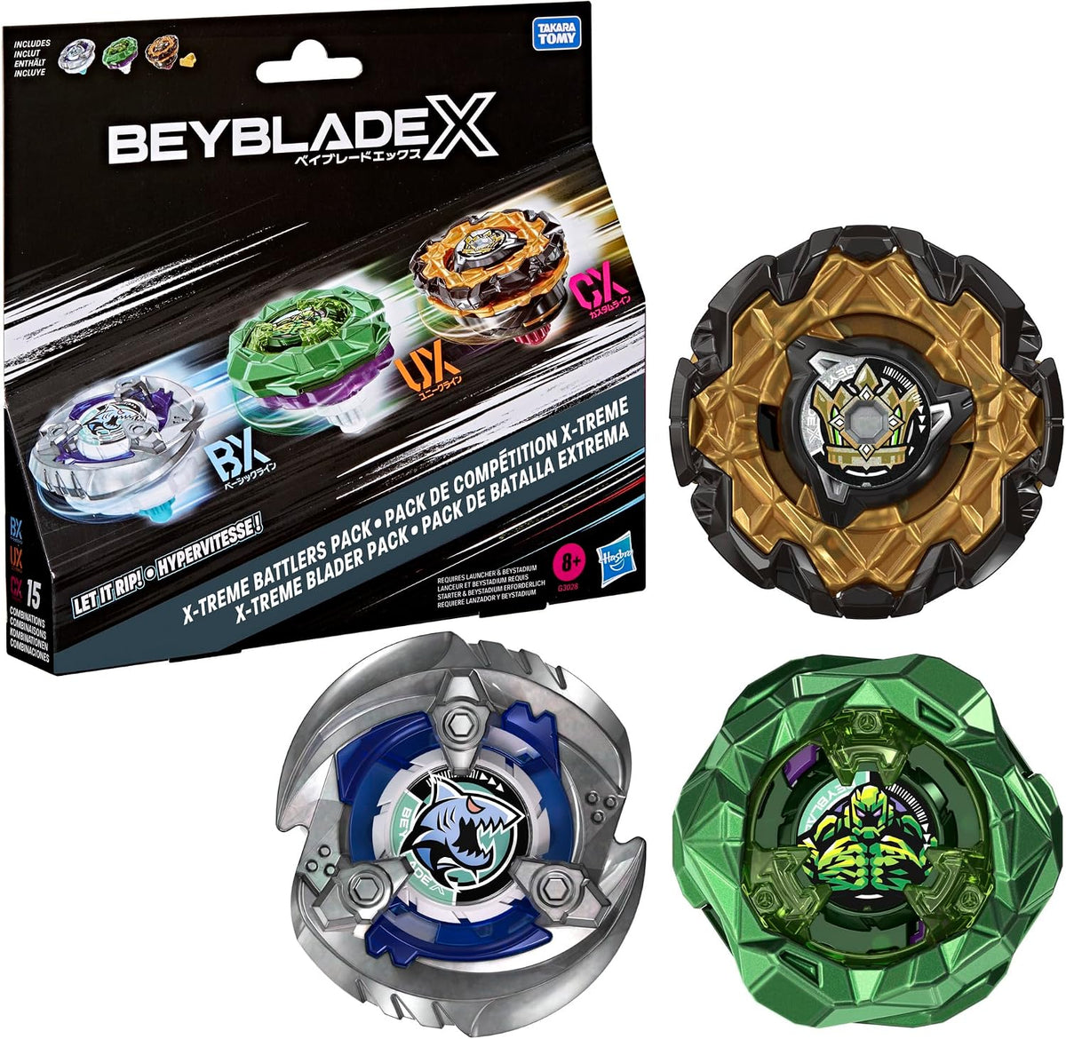 Hasbro BEYBLADE X X-treme Battlers Pack – 3 Beyblade Set
