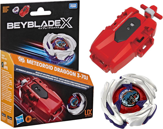 Hasbro BEYBLADE X Meteoroid Dragoon 3-70J – Deluxe Left Spin String Launcher Set